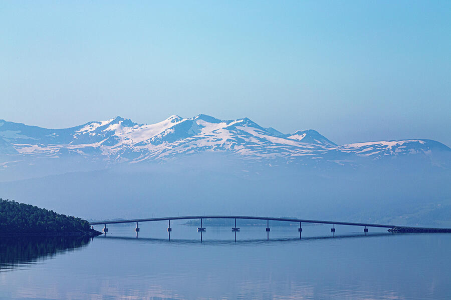 Bridge over the fjord Photograph by Johan Elzenga