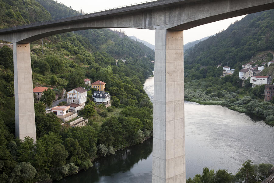 Bridge over the Minho River in Os Peares Photograph by Santiago Urquijo