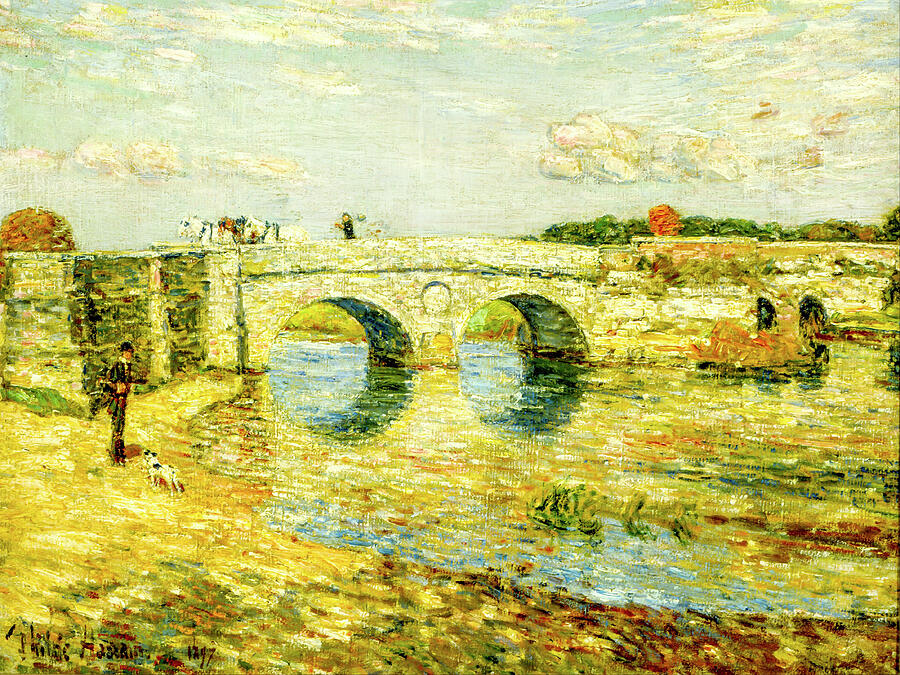Bridge Over the Stour by Childe Hassam Painting by Childe Hassam