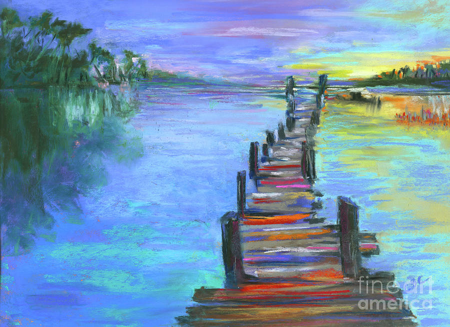 bridge over water painting