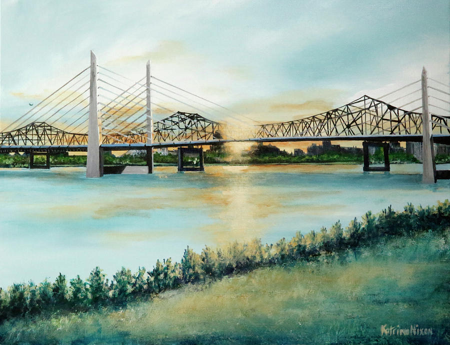 Louisville Bridge Painting by Katrina Nixon