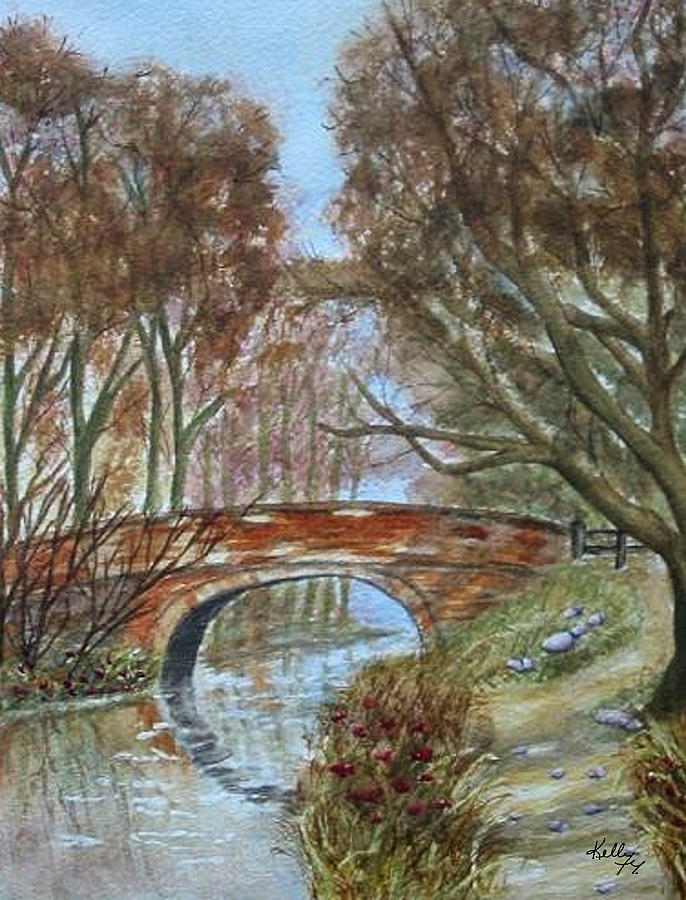 Bridge Reflection Painting by Kelly Mills