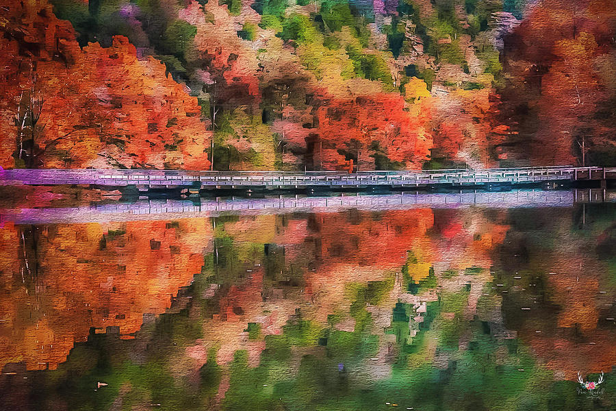 Bridge Reflections in Fall Photograph by Pam Rendall