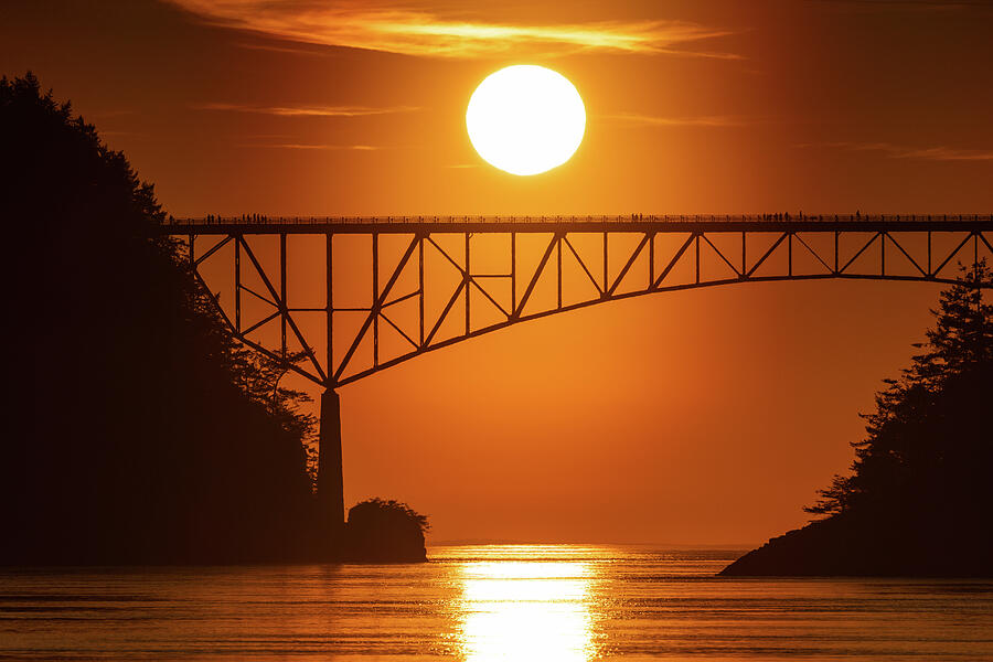 Bridge Sunset 1 Photograph by Gary Skiff