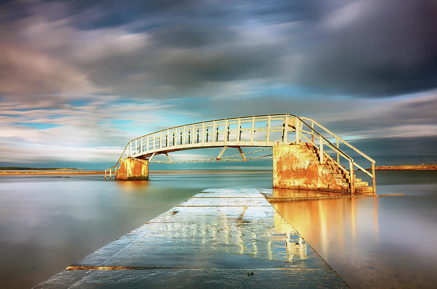 Bridge to knowhere  - Belhaven bay Photograph by Grant Glendinning