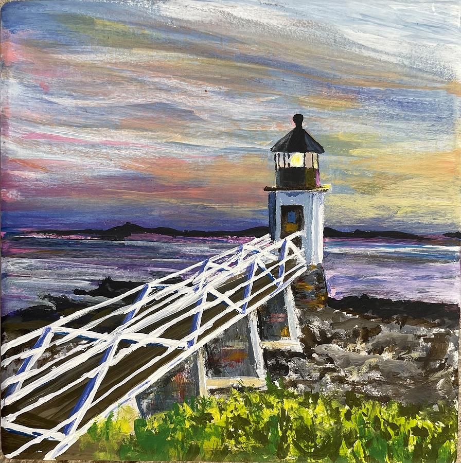 Bridge to Lighthouse Painting by Carolina Jeanne Grace - Fine Art America