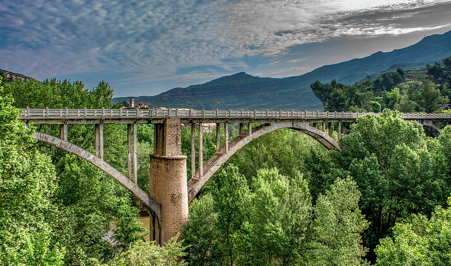 Bridge to Montserrat, Spain Photograph by Marcy Wielfaert