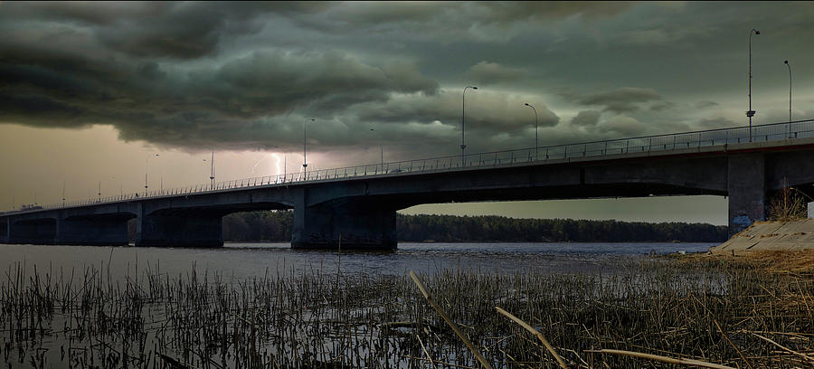 Bridge To My City Jurmala At Stormy Day  Photograph by Aleksandrs Drozdovs