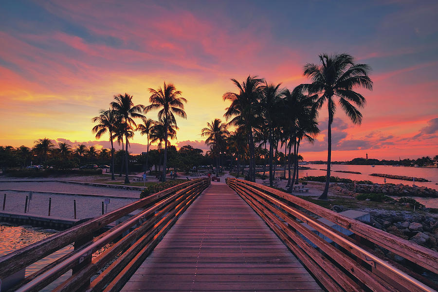 Bridge to Paradise Jupiter Florida Dubois Park Glorious Sunset Photograph by Kim Seng