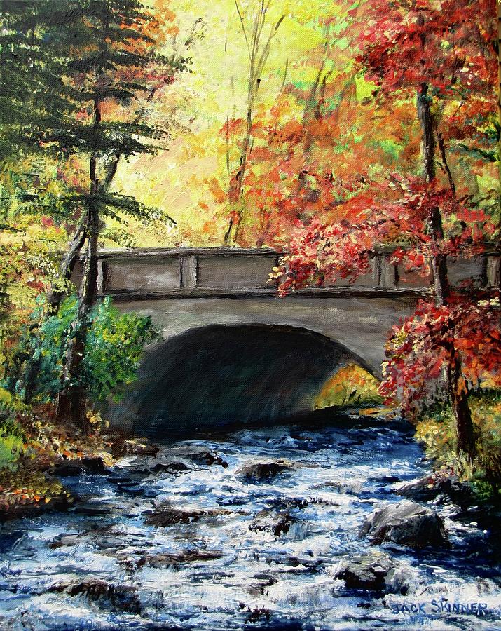 Bridge to Parkers Barn Painting by Jack Skinner