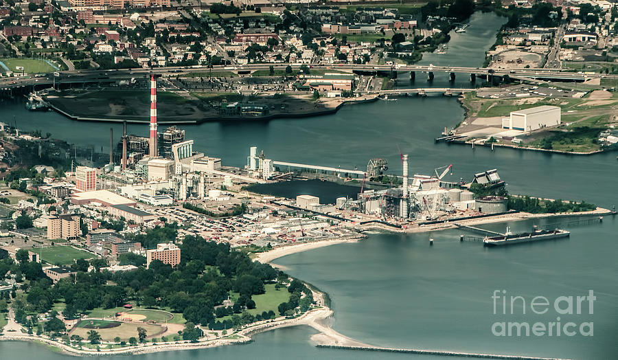 Bridgeport Harbor Generating Station Aerial Photograph by David Oppenheimer