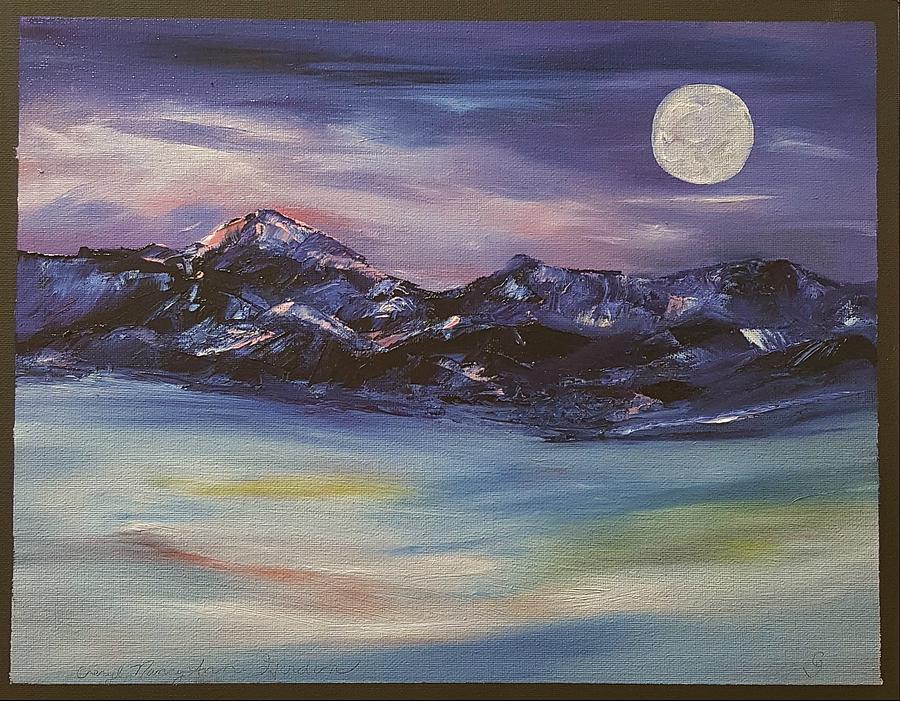 Bridger Mountains Saddle Ridge Bozeman Montana Painting by Cheryl Nancy Ann Gordon