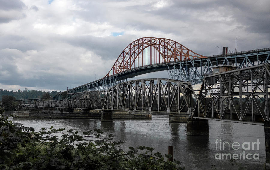 Bridges Across The Fraser River In British Columbia Canada Photograph