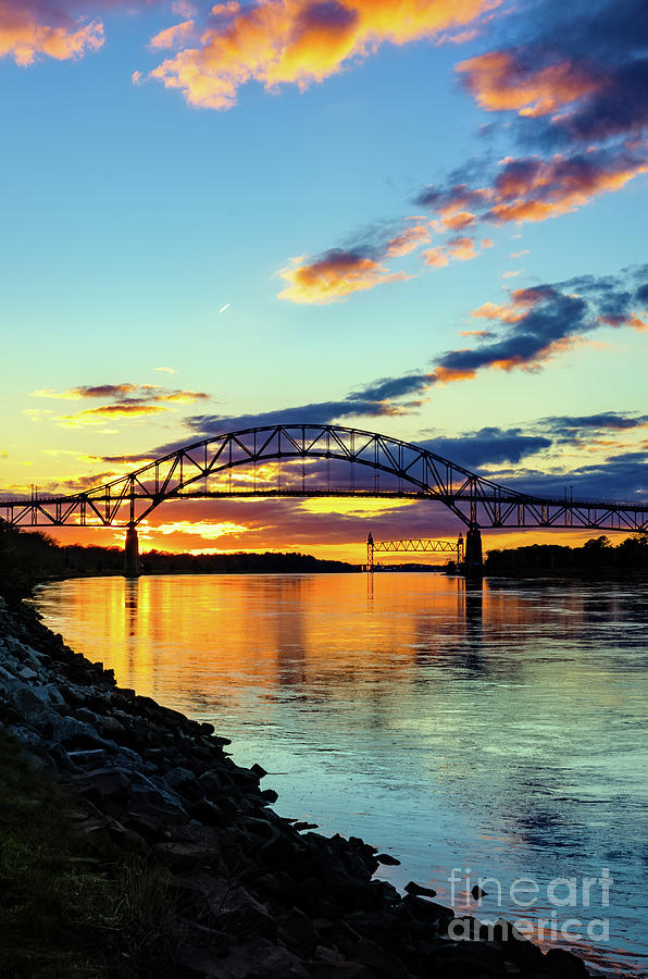 Two Bridges Sunset Photograph by Michael Neelon - Fine Art America