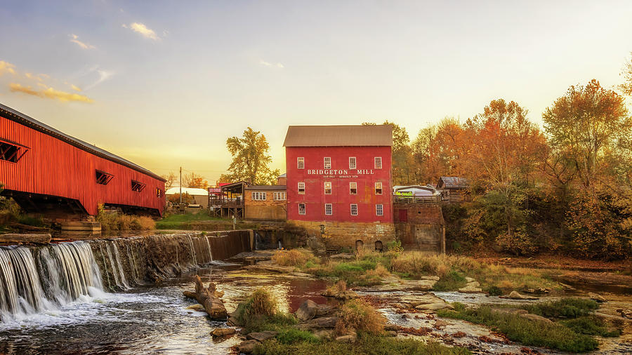 Bridgeton Mill in Autumn Photograph by Susan Rissi Tregoning