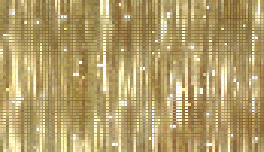 Bright Abstract Mosaic Golden Background With Gloss. Illustration Beautiful. Photograph