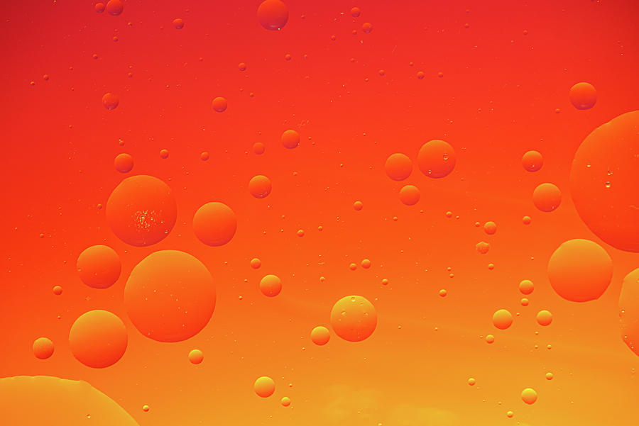 Bright abstract, red background with flying bubbles Photograph by Michalakis Ppalis
