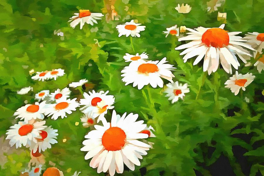 Bright and Colorful Pop Art Daisies v4 Painting by Taiche Acrylic Art