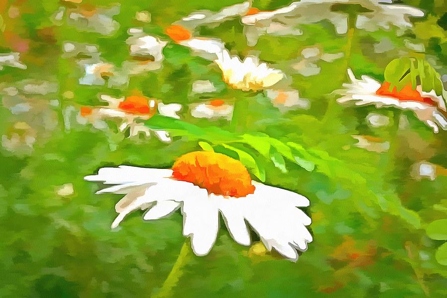 Bright and Colorful Pop Art Daisies v5 Painting by Taiche Acrylic Art
