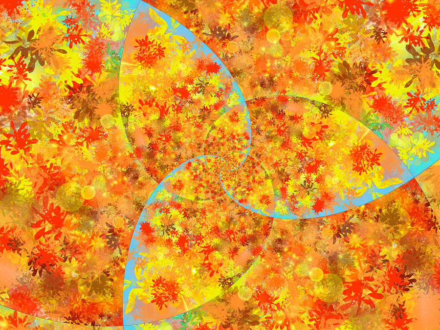 Bright Autumn Day Abstract Spiral 1 Digital Art by Eileen Backman