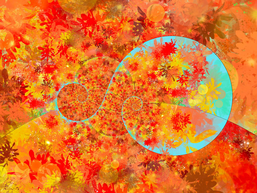 Bright Autumn Day Abstract Spiral 4 Digital Art by Eileen Backman