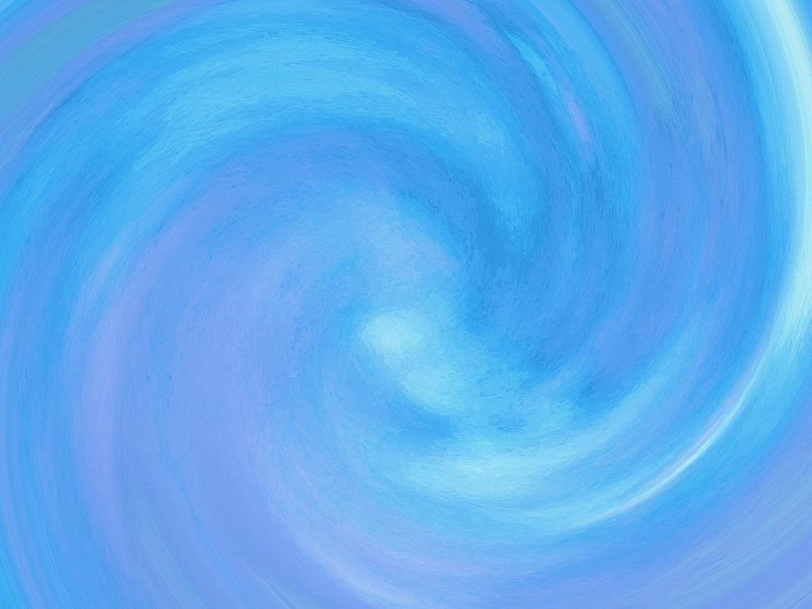 Bright Blue Abstract Swirl Digital Art