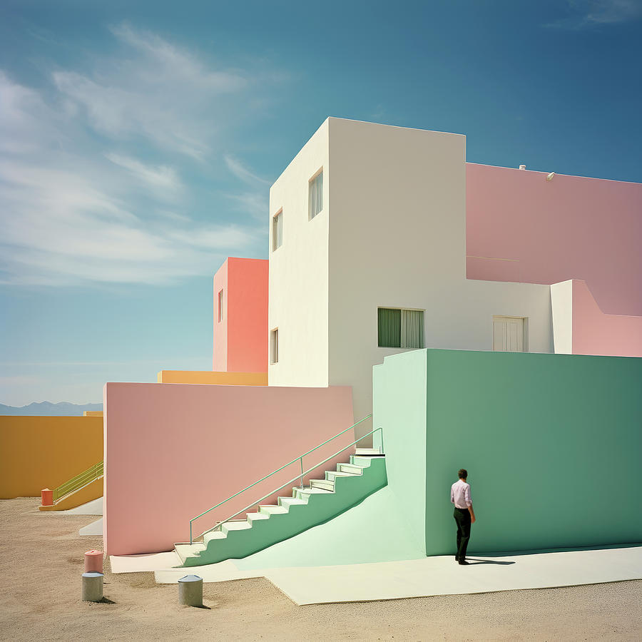 Bright Colored Wall House Digital Art by YoPedro