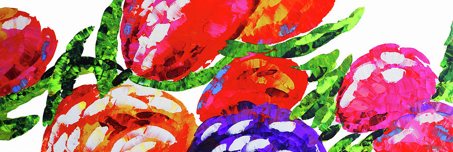 Primary Colors Painting - Bright Colorful Flowers - Floral Art - Sharon Cummings by Sharon Cummings