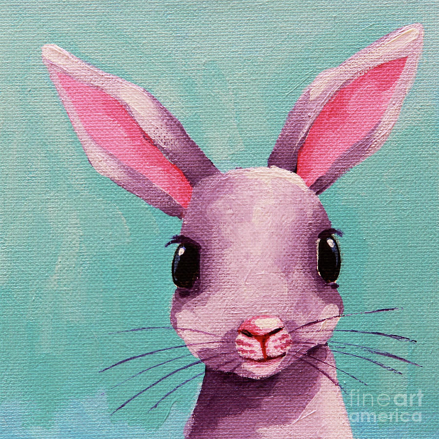 Bright Eyed Bunny Painting by Lucia Stewart