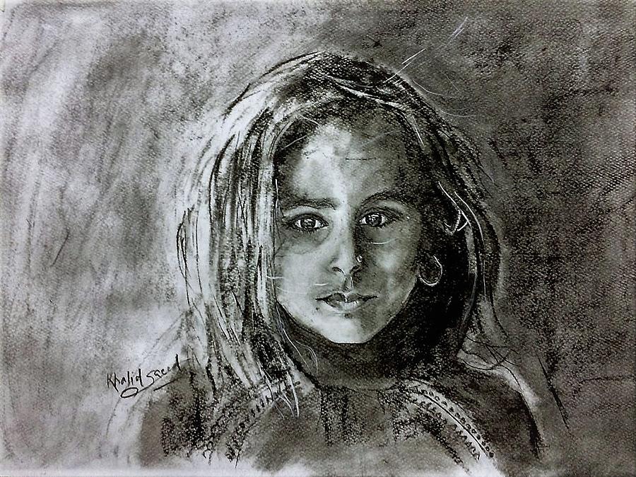Bright eyes Painting by Khalid Saeed