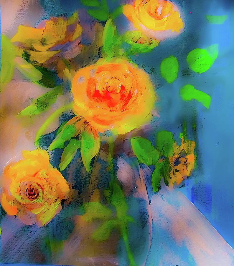 Bright Happy Rose Painting by Lisa Kaiser