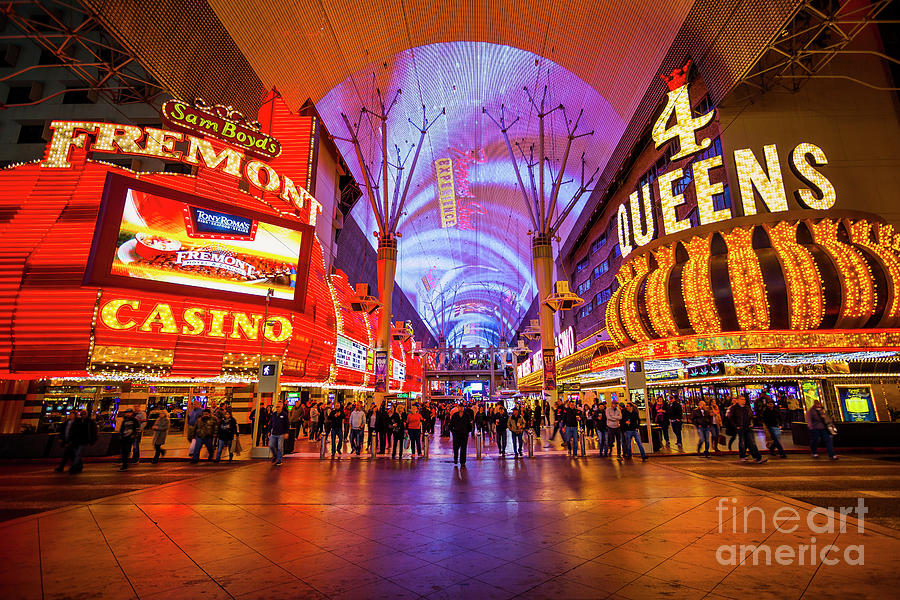 Bright Lights on Fremont Street Experience at Night in Las Vegas Photograph by FeelingVegas Wall Art and Prints