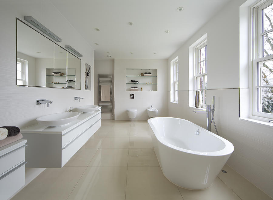 Bright Luxury Bathroom Photograph by Phototropic