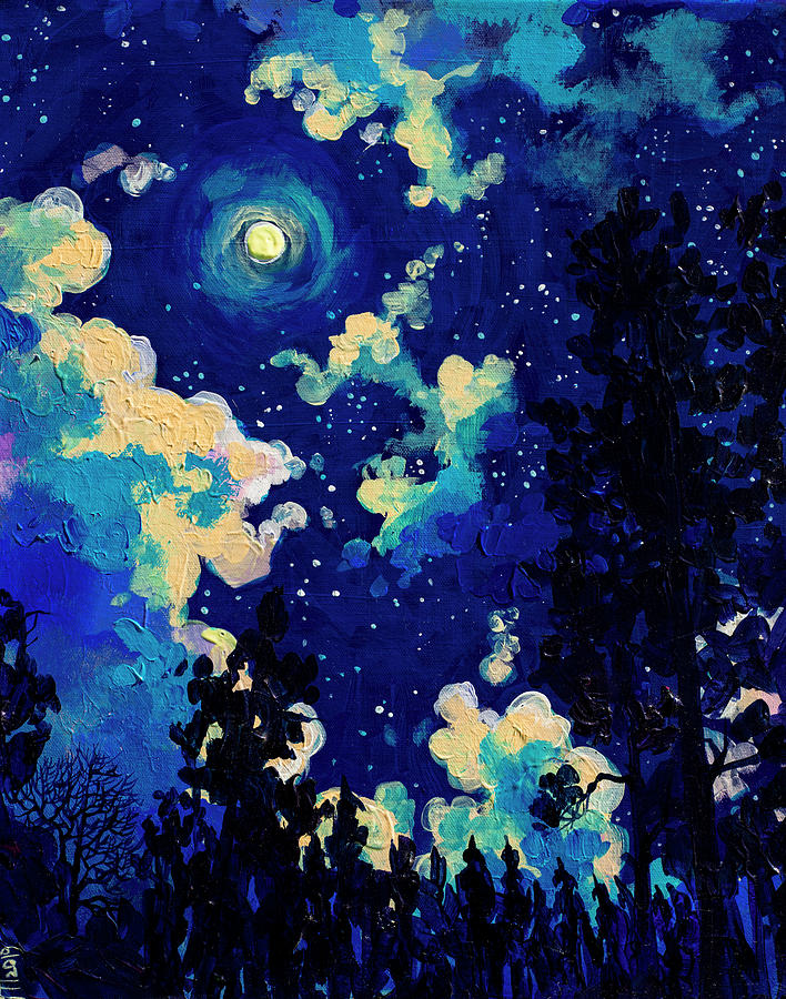 Bright Night Painting by Anastasia Trusova