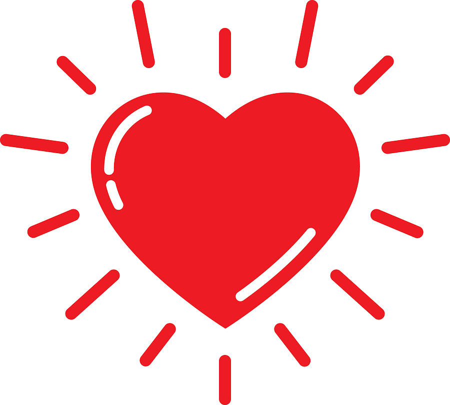 Bright Red Heart Icon Drawing by RobinOlimb