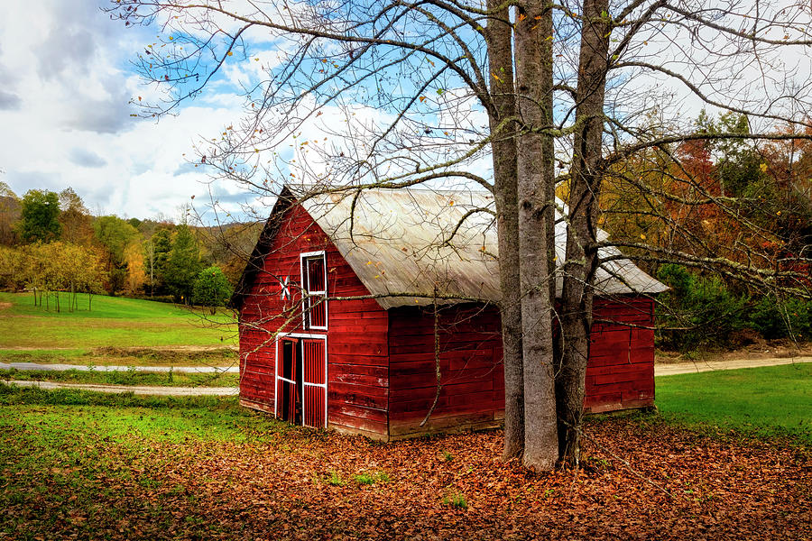 Bright Red Painted Barn Photograph by Debra and Dave Vanderlaan
