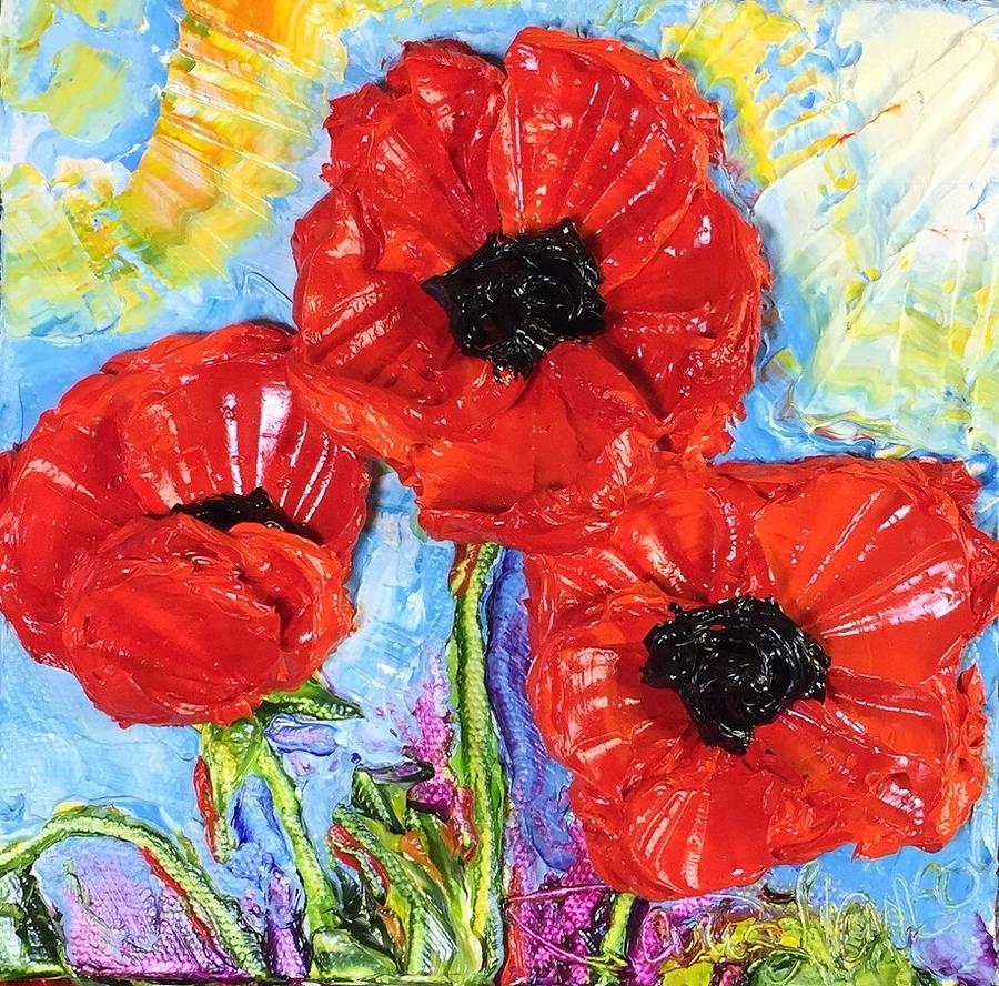 Bright Red Poppies Painting by Paris Wyatt Llanso