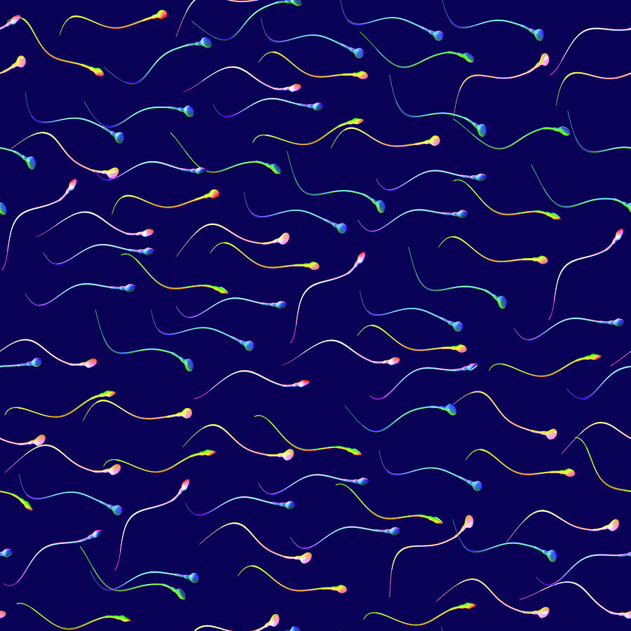 Bright Sperm Digital Art by Russell Kightley