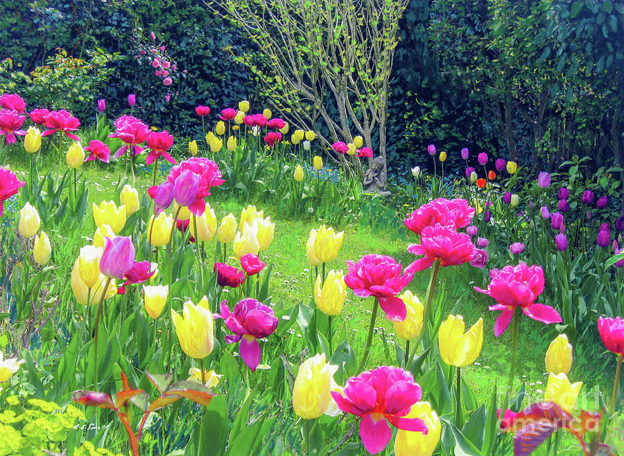 Spring Painting - Bright Spring Blessings by Jane Small