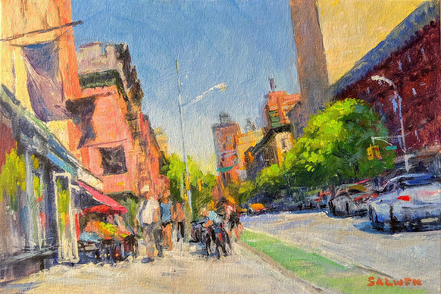 Bright Summer Morning, Amsterdam Avenue Painting by Peter Salwen