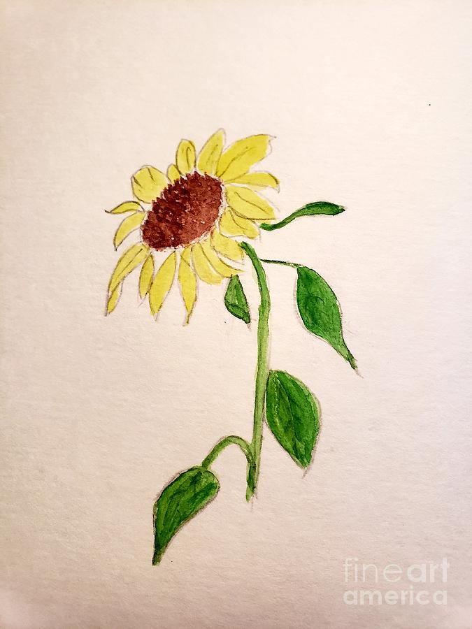 Bright Sunflower Day Painting by Margaret Welsh Willowsilk
