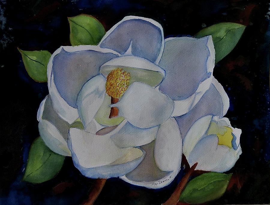 Bright White Magnolia Painting by Pat Branch-Fontaine