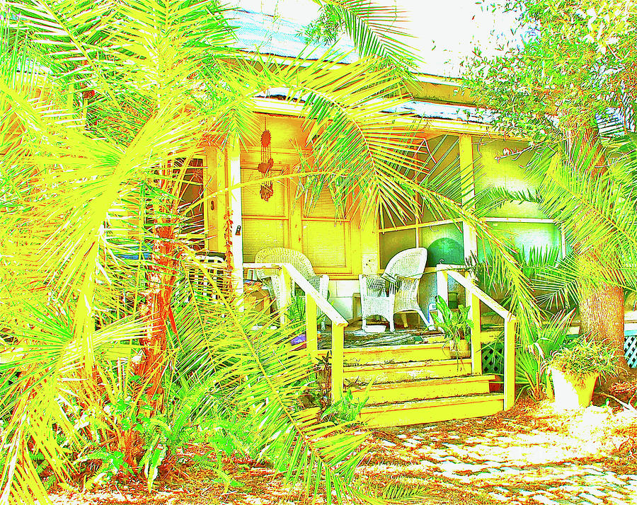 Bright Yellow House in Cassadaga, Florida  Photograph by L Bosco