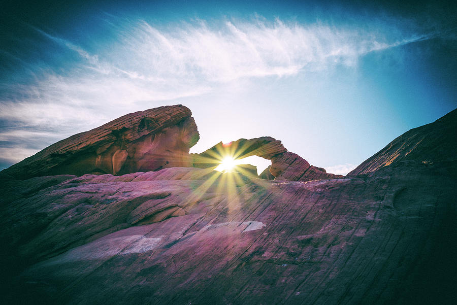 Brightness At Arch Rock #1 Valley of Fire State Park Photograph by Joseph S Giacalone