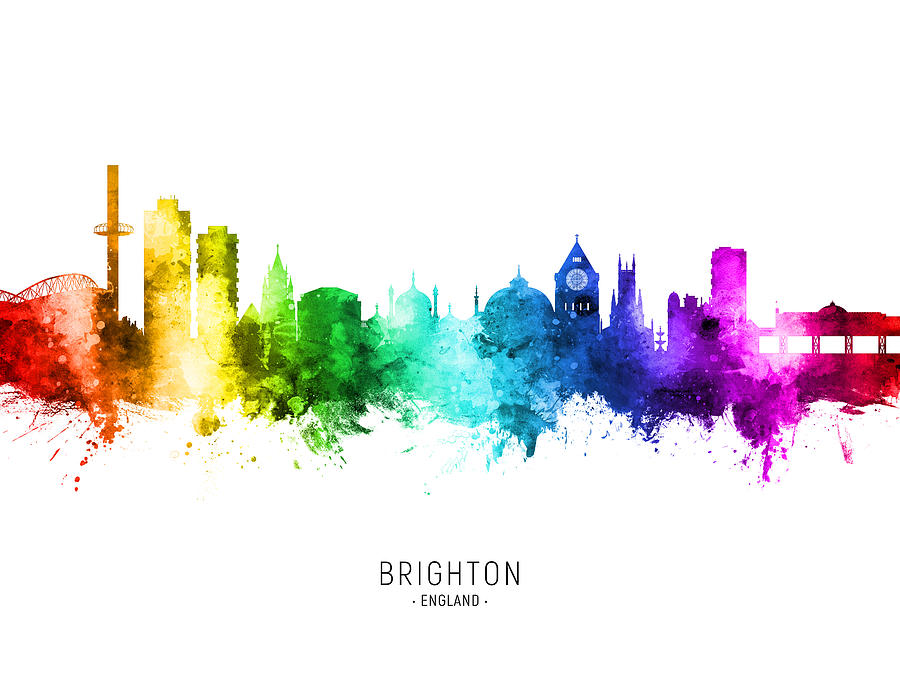 Brighton England Skyline #02b Digital Art by Michael Tompsett
