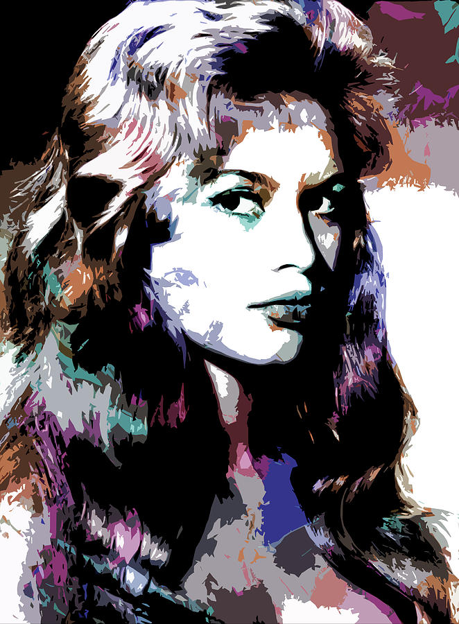 Brigitte Bardot psychedelic portrait Digital Art by Stars on Art
