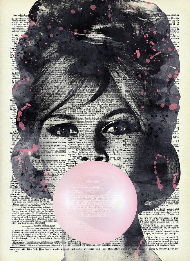 Brigitte Bardot With Bubblegum Dictionary Art Digital Art