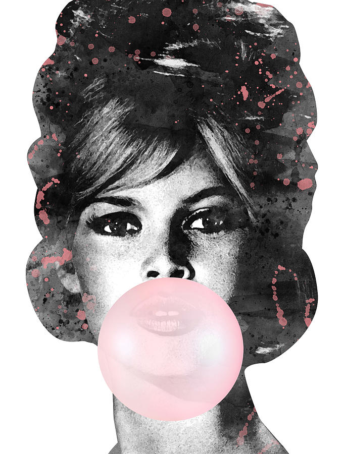 Brigitte Bardot With Bubblegum Digital Art