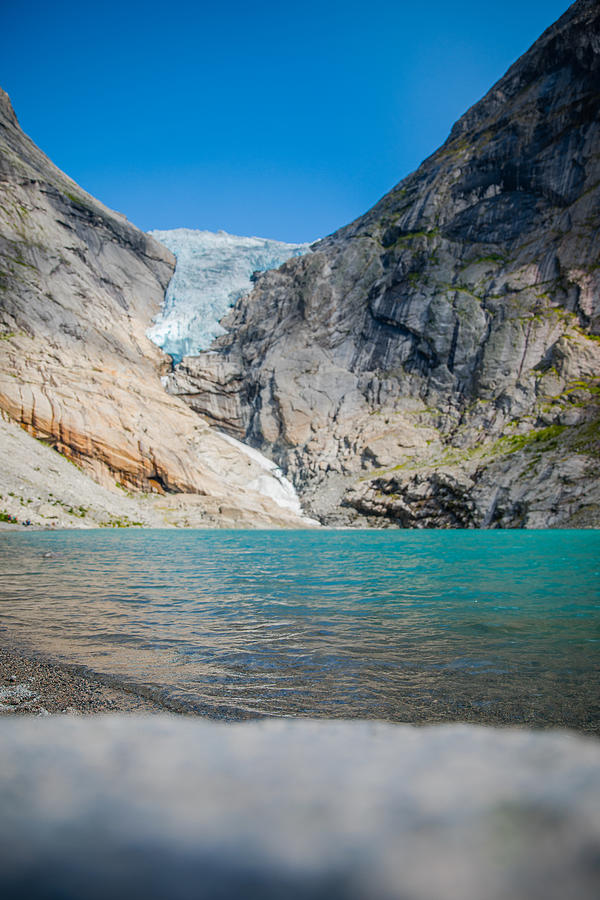 Briksdalsbreen Glacier, Norway on a Bright Summer Afternoon Photograph by Morten Falch Sortland