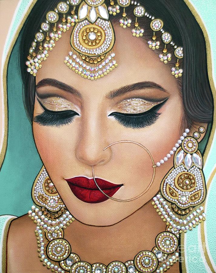 Brilliant Indian Beauty Painting by Malinda Prudhomme